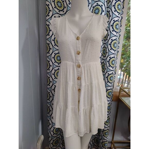 Sweet Wanderer Textured Tiered Sleeveless Dress - Picture 1 of 6